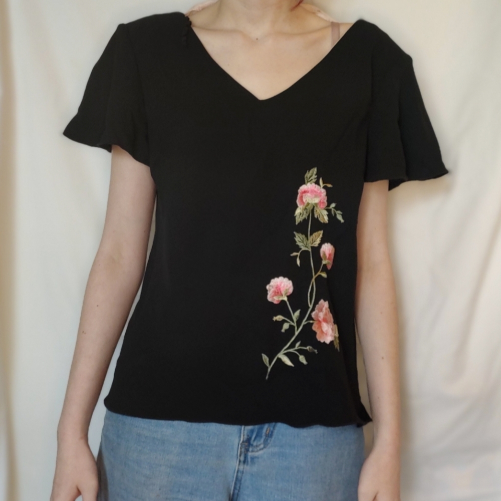 Vintage 90s Dress Barn Embroidered Blouse